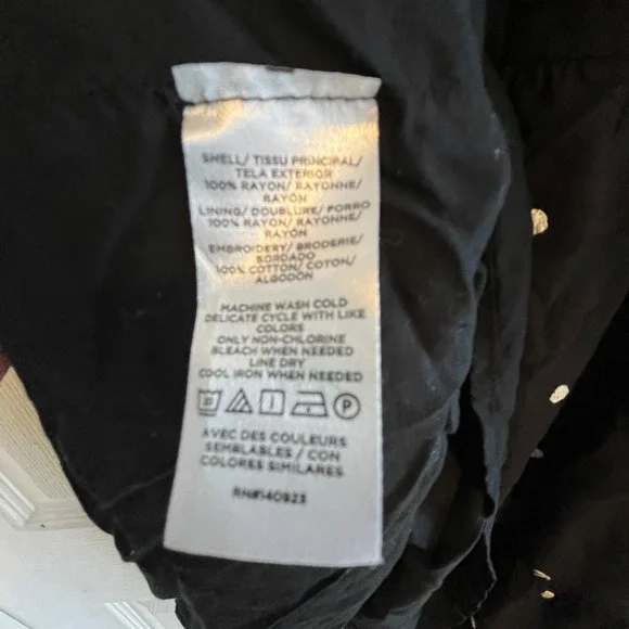 LOFT Black Polka Dot Tiered Puff Sleeve Square Neck Mini Dress Womens Medium - Picture 10 of 12